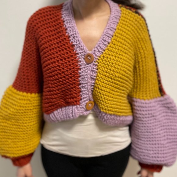 Cardigan Hand-Knitted Crop Top Gift for her Birthday Gift for Girlfriend - Picture 4 of 7